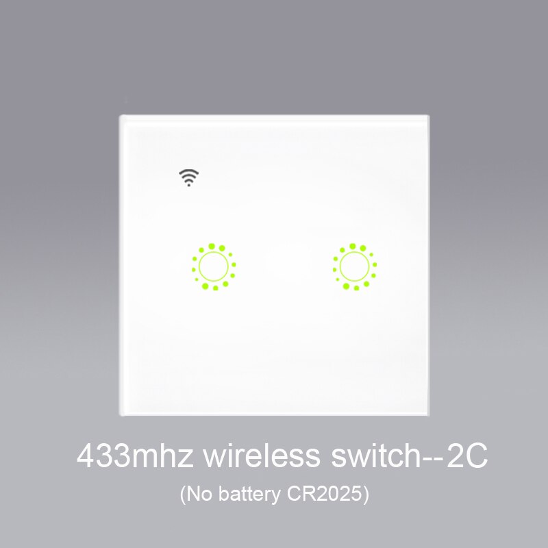 EWeLink-interruptor inteligente con Wifi para el hogar, enchufe de pared con Panel de luz táctil de 433Mhz, inalámbrico, Control por voz, funciona con Google home y Alexa: 433mhz-2C