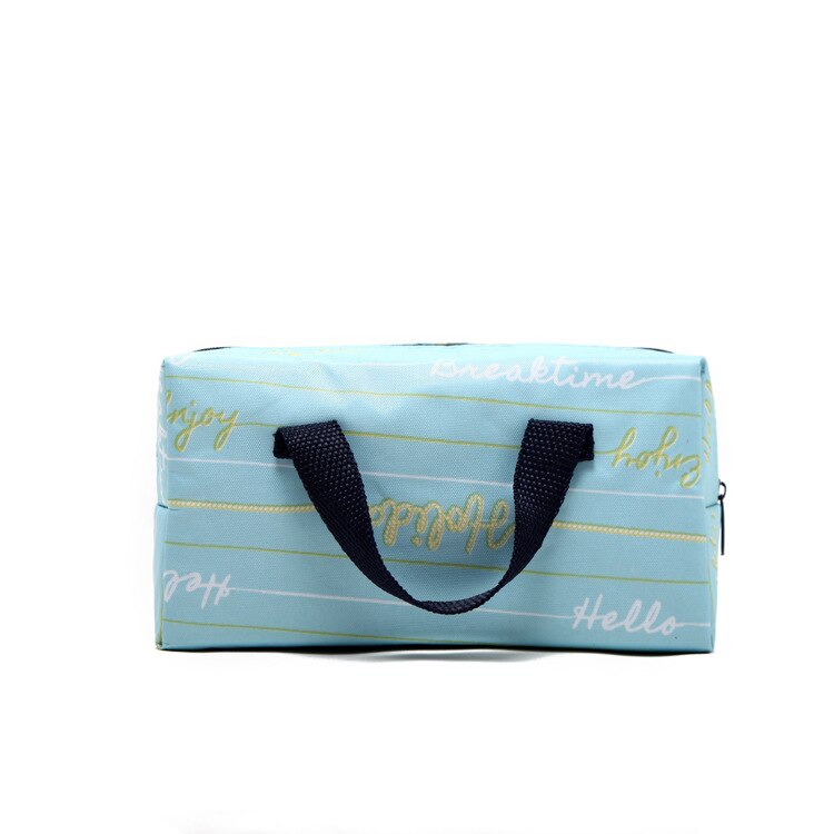 1.5L portable small lunch bag mini cooler handbag thermal meal drinks fresh carrier bag ice pack insulated cans holder cool bag: Blue