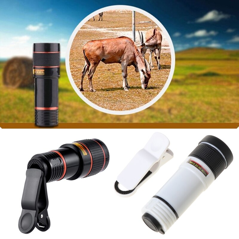 Cell Phone Camera Lens Kit,Universal 12X Clip-On Telephoto Telescope Camera Mobile Phone Zoom lens for most Smartphone 53CF