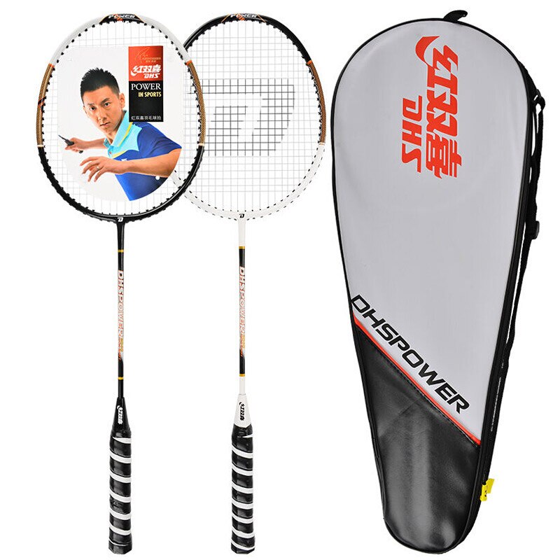 DHS Badminton Schläger Paar 2 Pack Familie Stil Feder Schläger 3040 Gewinde