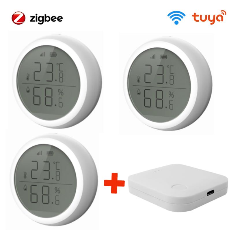 Temperature And Humidity Sensor With LCD Screen Display Working With TuYa ZigBee Hub Smart Temperature Control System Smart Home