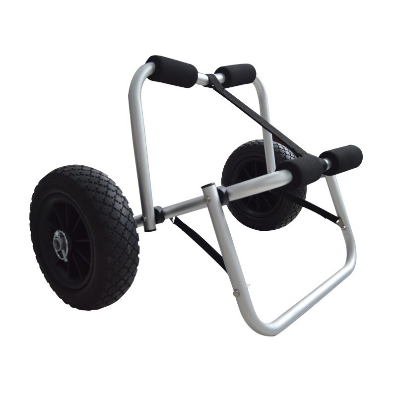 Kano kajak trailer high-end luftfart aluminium strandtrailer to hjul trailer maksimal lastkapacitet 75 kg: Sort