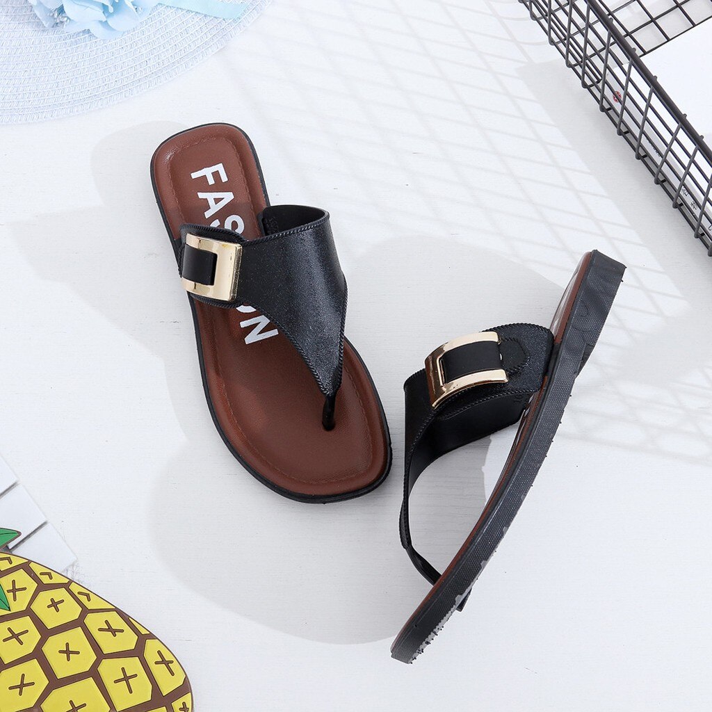 38 # Vrouwen Zomer Vintage Rome Slippers Casual Schoenen Strand Vrouwelijke Slipper Sandalen Zomer Thuis Platte Slippers Schoenen Scarpe donna