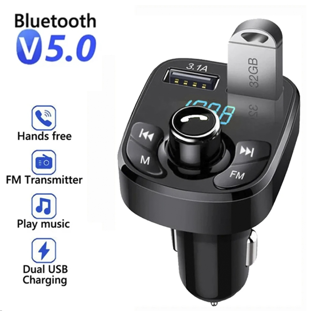Car Kit FM Transmitter Bluetooth Audio Dual USB Car MP3 Player autoradio Handsfree Car Charger 3.1A Fast Charger Car Accessories