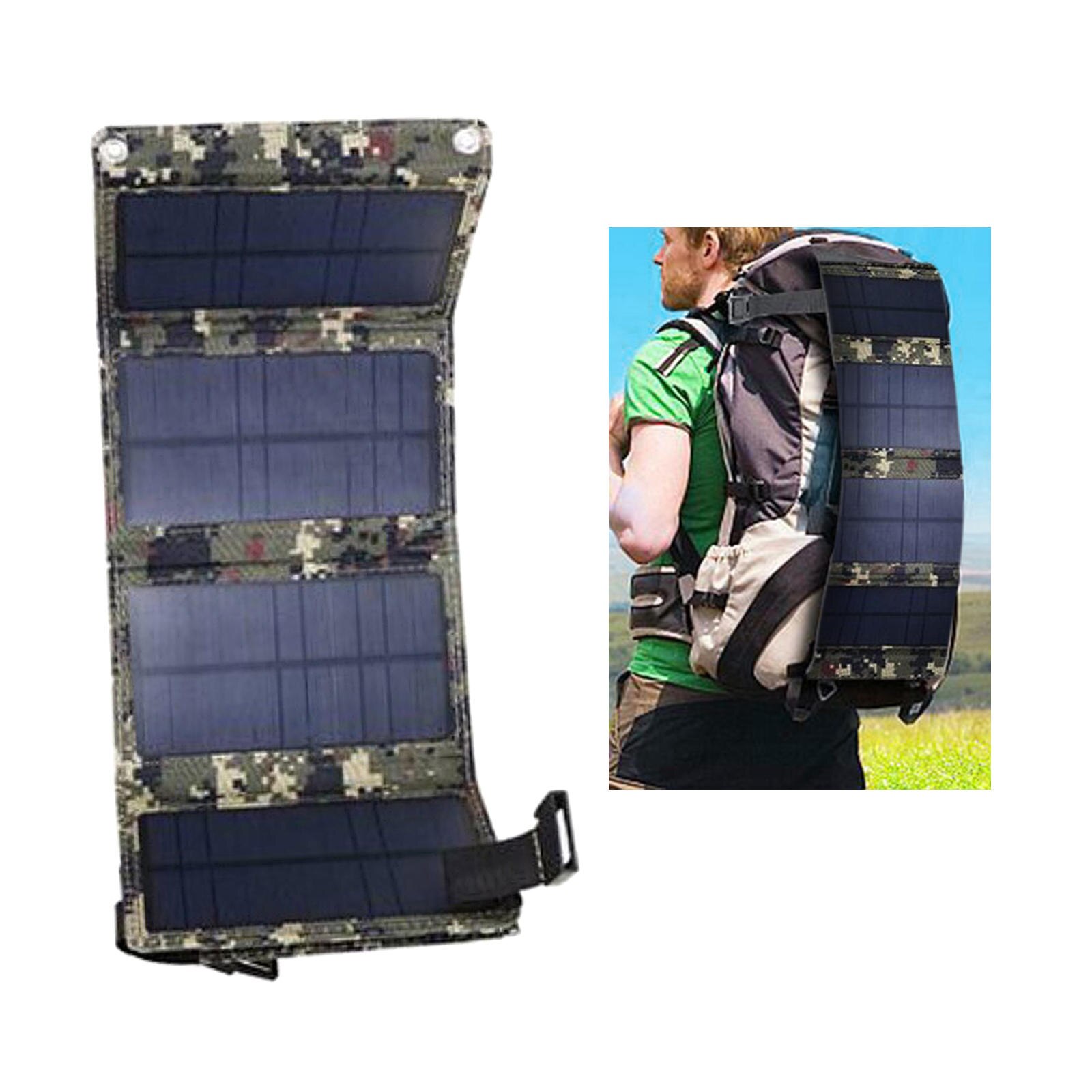 Portable Solar Panel 10W Waterproof USB Port Power Station for Hiking Tablet Smartphone