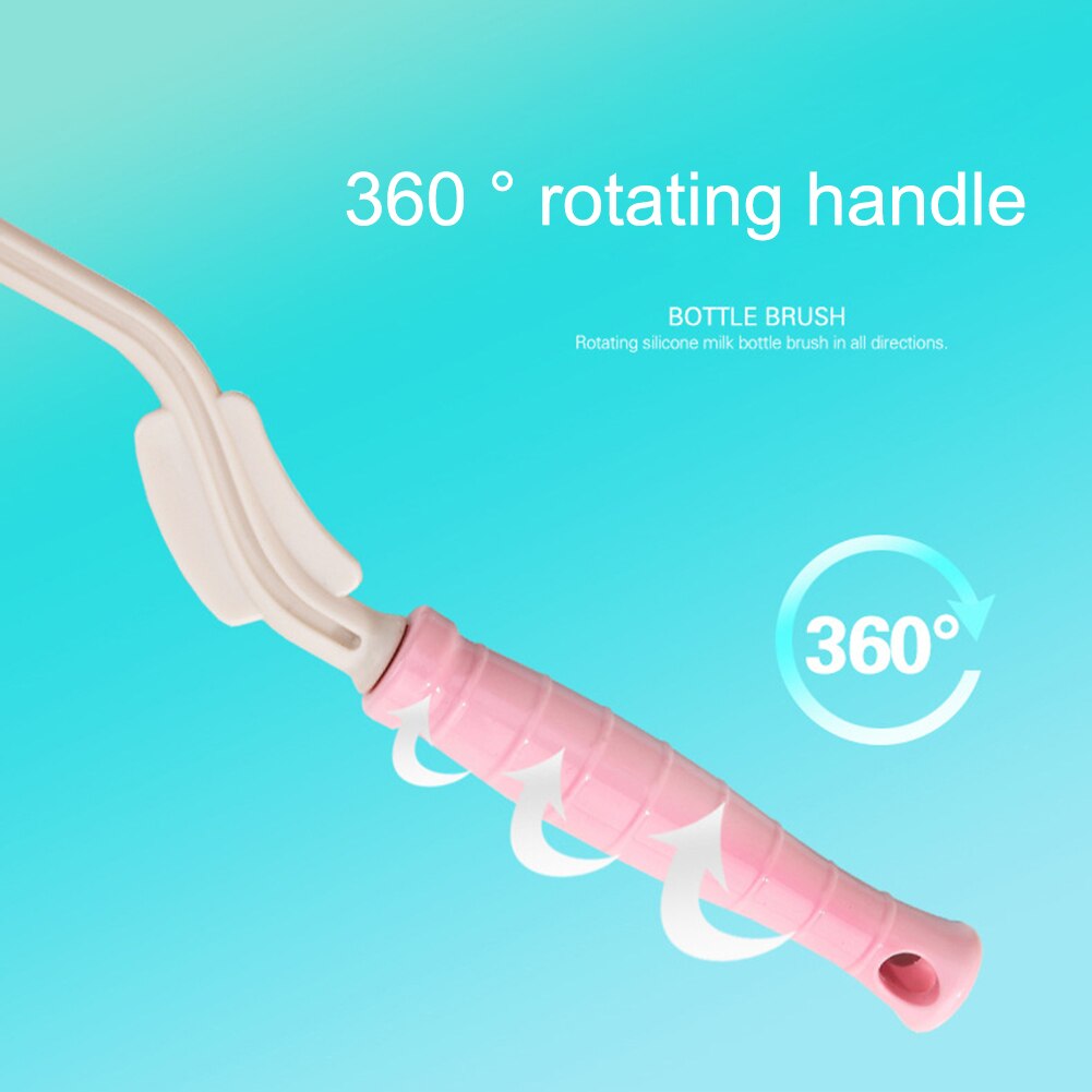 Neue Stil Baby Flasche Pinsel 360 Rotation Bottlebrush Silikon Baby Fütterung Flasche Pinsel Nippel Reinigung Tasse Wäscher Werkzeuge
