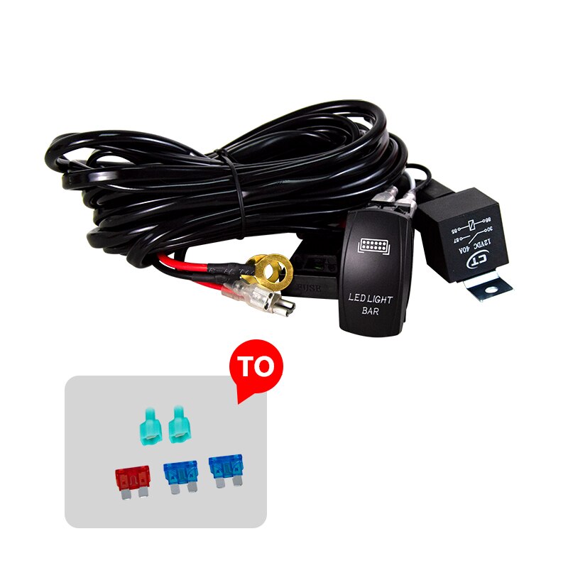 Universele Kabelboom Kit Draden Kabel Loom 3M/10ft 12V 40A Voor Led Verlichting Bar Boot atv Truck