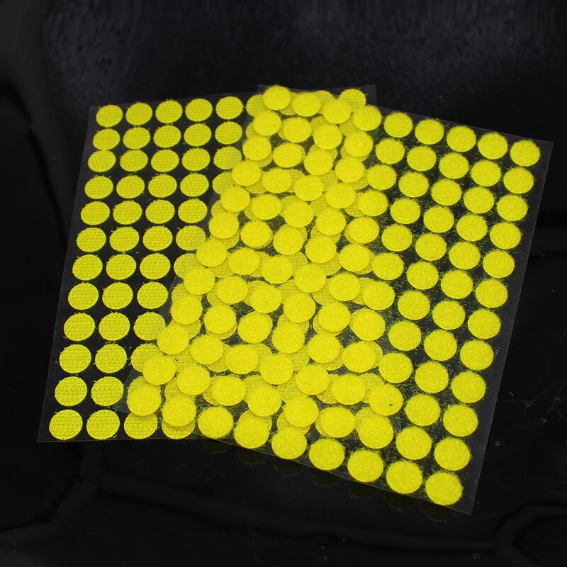 100 Pairs 10mm More color Magnetic Nylon Coin Sticker Double Sided Holes Hooks Loops Disc Round Pads Dot Fastener Tailors DIY: yellow