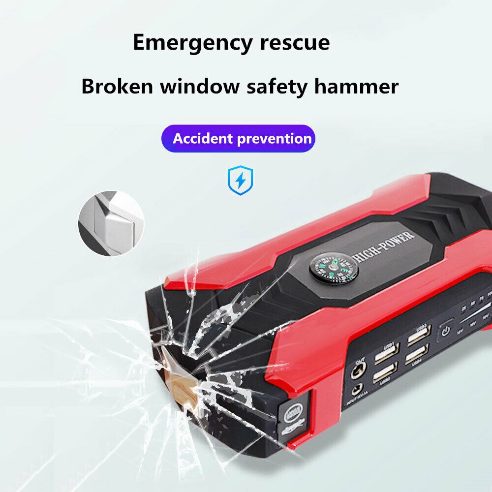 20000mAh 12V Car Jump Starter Portable USB Power Bank Battery Booster Clamp 400A