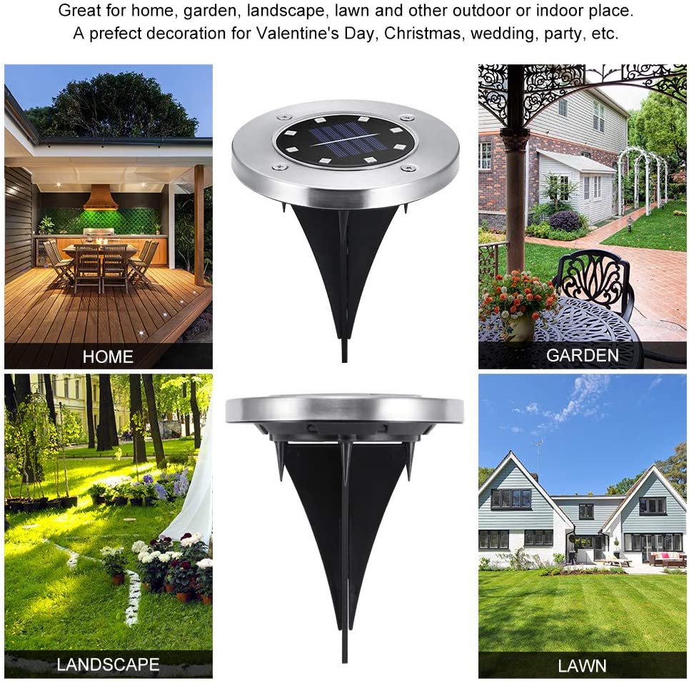 1/4/8 Stuks Solar Led Lampen In Grond Tuin Pathway Waterdichte 8Led Dek Licht Voor Huis Yard oprit Gazon Road Outdoor Decoratie