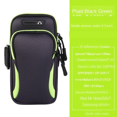 Vandtæt sport armbånd telefon taske til for til 6.5 "universal sport telefon sag armbånd kører  -8: Grøn farve