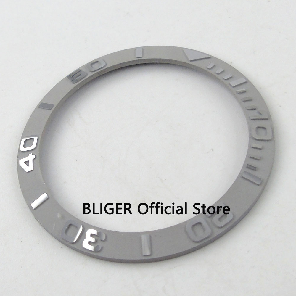 Bliger 38 Mm Grey Keramische Horloge Bezel Insert Fit 40 Mm Horloge Case Sub Automatisch Uurwerk Horloge Bezel BB34