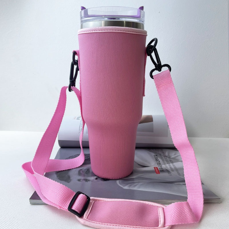 30/40 oz.  nonpareil muggfodral för stanley quencher muggfodral med justerbar axelrem sugrörshållare för vattenflaska: Ljusgrå