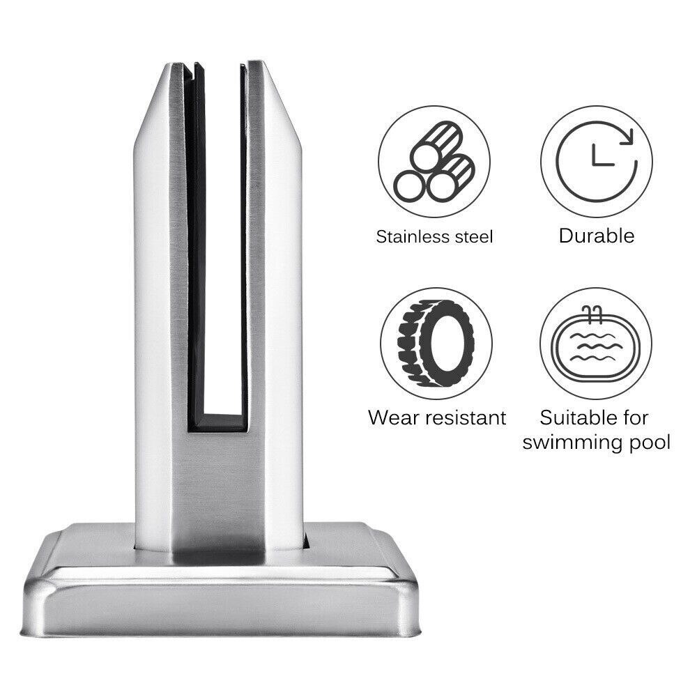 Stainless Steel Glass Clamp Glass Panels Pool Fence Staircase Bracket Spigot Balustrade Floor Deck Mount Support Clamp 2 Style