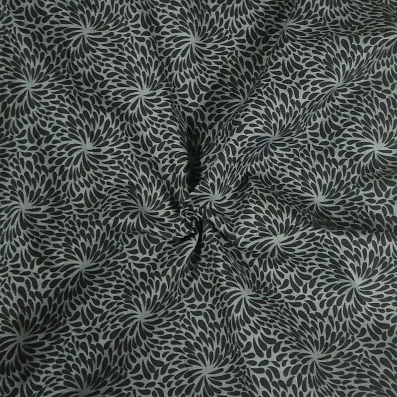 100% Plain Cotton Fabric Black Petal Blooming Flowers Printed Patchwork Cloth Dress Home Decor 50x105cm Floral fabric