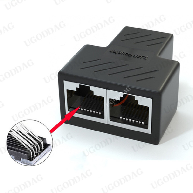 1Pcs 1 Naar 2 Manier Lan RJ45 Extender Splitter Ethernet Adapter Voor Internet Kabel Verbinding 1 Ingang 2 Uitgang