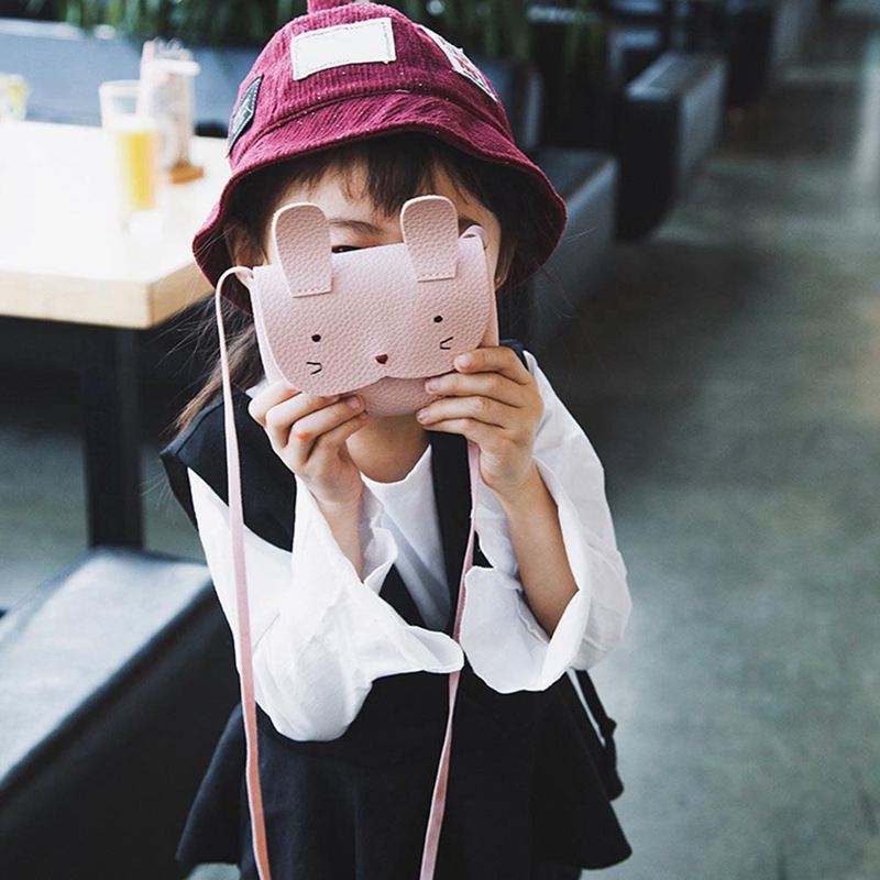 Mini schoudertas kinderen messenger bag bebe meisjes handtas schattige konijn schouder crossbody tas (roze)