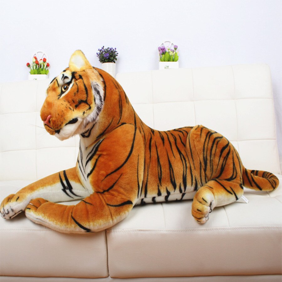 50Cm 110Cm Koning Van Forest Simulatie Geel Wit Tijger Gevulde Knuffel Pop Model Sofa Auto Kussen Hold kussen Kids Baby