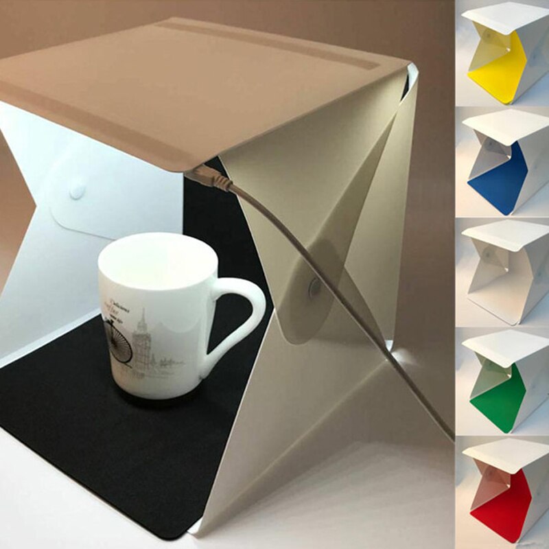 Mini Portable Lighting Box LED USB Folding Fill-in Light Green Background Photo Softbox Shooting Tent Folding Lamp 40X40cm Camer