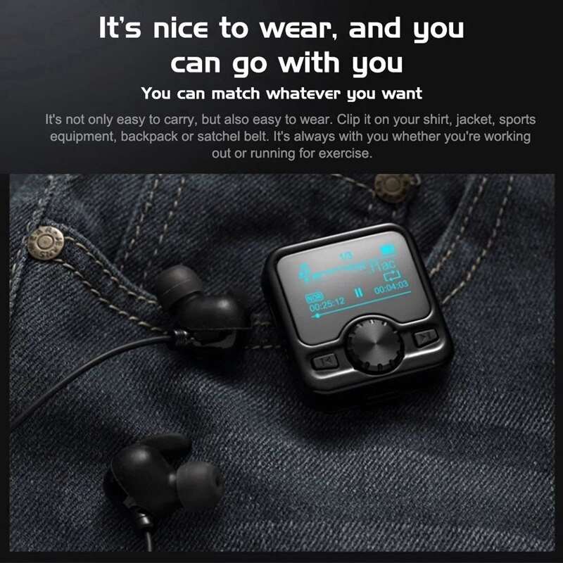 Reproductor MP3 M9, reproductor de música Digital portátil, Radio FM, compatible con función BT, auriculares de 3,5mm, batería recargable de Metal: 16 GB