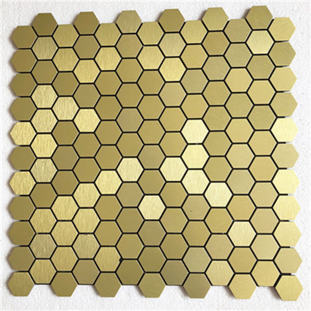 Peel And Stick Backsplash Beige And Silver Kitchen Tile Sticker Mosaic 3d Wall Panel KTV Hotel Bar Self Adhesive Wall Stickers: Gold