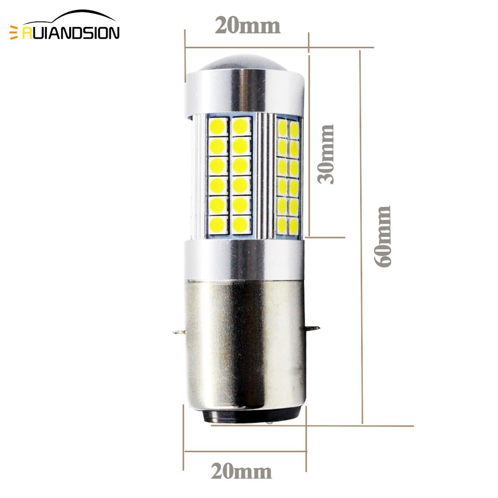 Bombilla LED para faro delantero de motocicleta BA20D H6, 66, 3030 SMD, 6V, 12v, luz blanca Hi/Lo, para ciclomotor, Scooter, ATV