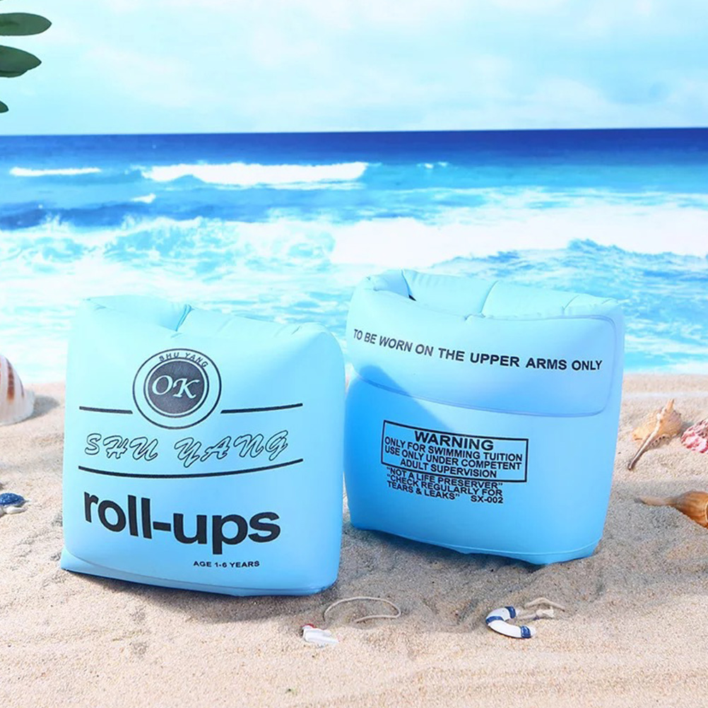 2 Pairs Floating Swim Arm Bands Inflatable Floater Sleeves Swimming Arm Rings