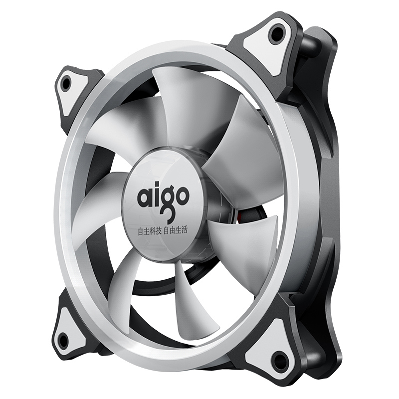 Aigo aurora 120mm fläkt pc-fläkt 3- stifts ledd kylkylare 12v kylkylare huvudfläkt tyst enkelt installera datorfläkt: Aurora vit