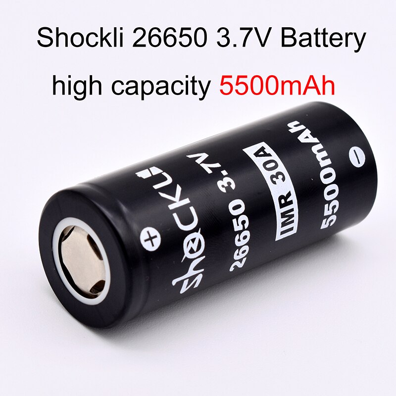 Shockli 26650 battery 26650 5500mAh 3.7V li-ion rechargeable battery 20A 30A for high power flashlights U21 l2 TC20 DQG Tiny