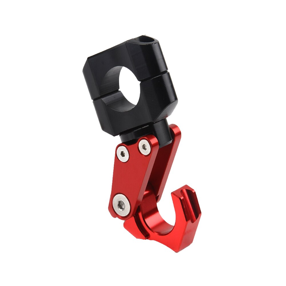 Accesorios de la motocicleta portaequipajes estilo moto manillar CNC gancho de conveniencia de soporte para 7/8 “22mm 28mm manejar bares: Red