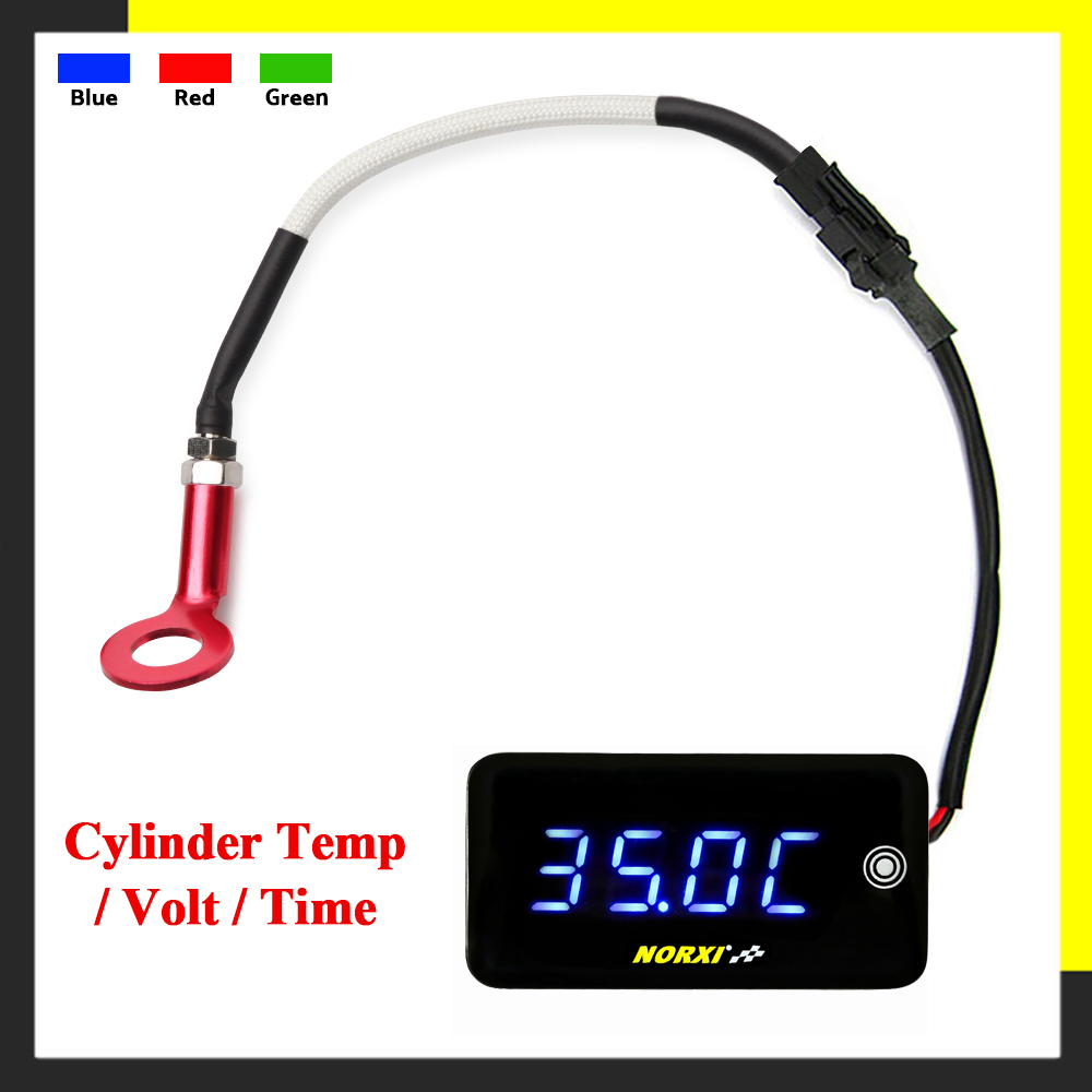 Motos 3 en 1 culata temperatura voltios tiempo ajuste de brillo automático para YAMXHA NMAX pantalla Digital LED medidor cuadrado