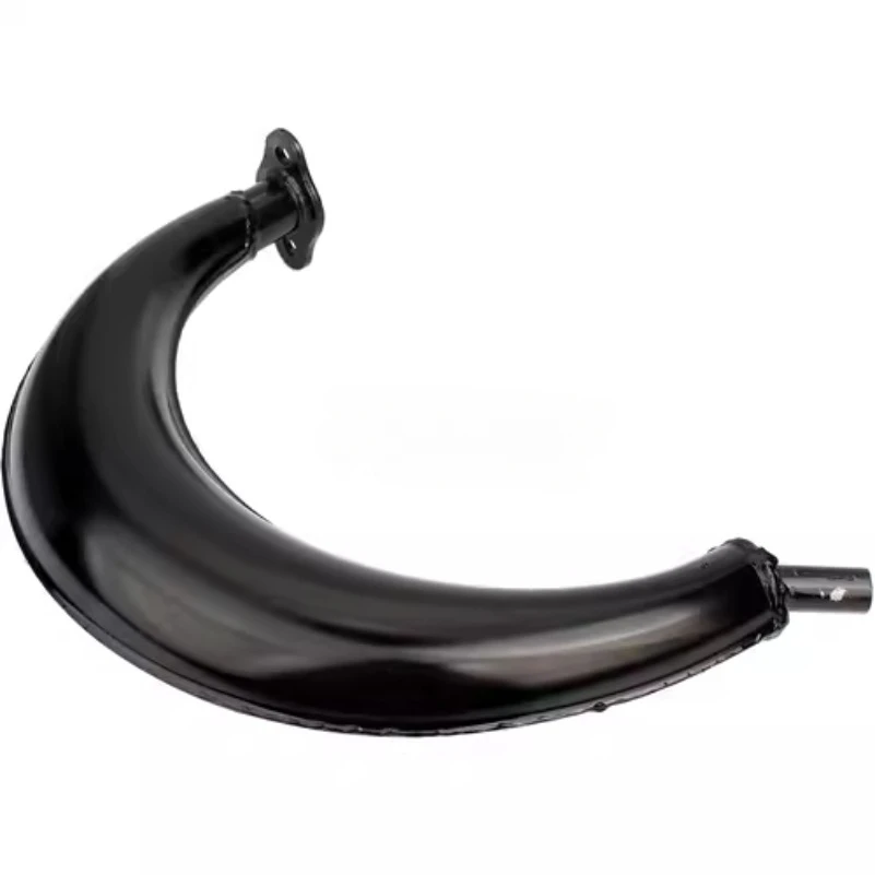 Fahrrad-Bananenschalldämpfer-Auspuff für 49 cc, 50 cc, 60 cc, 80 cc motorisiertes Fahrrad, 2-Takt-Motor-: Schwarz