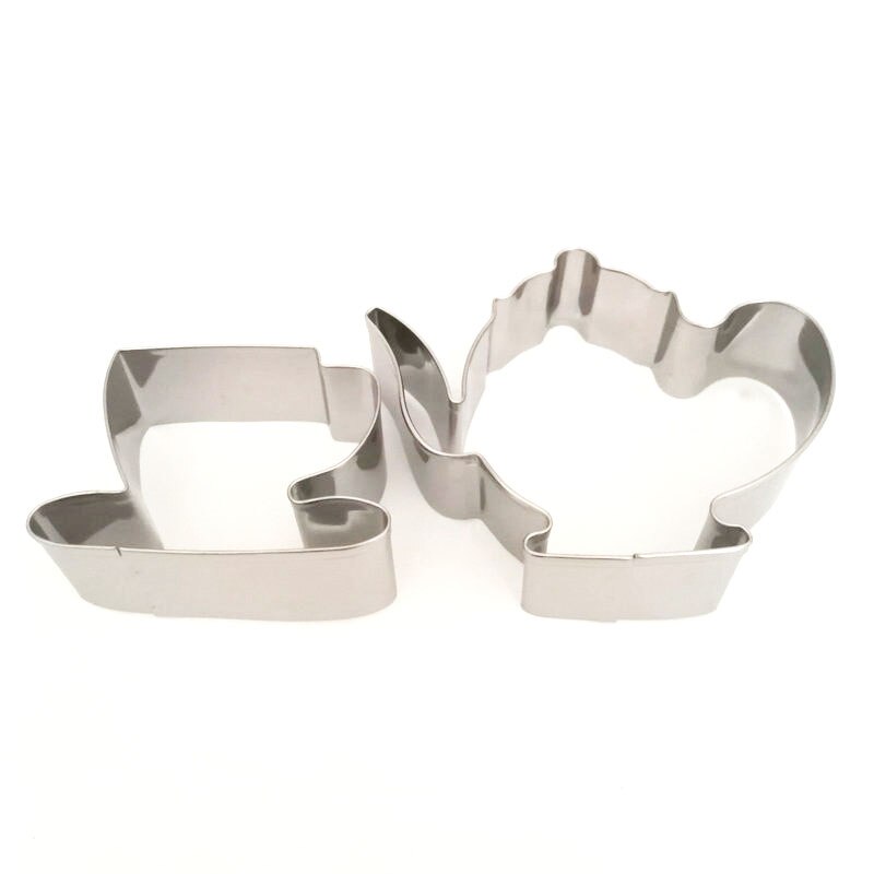 2pcs Teapot Tea Cup Cookie Cutter Set Stainless Steel Pastry Fondant Biscuit Tools Baking Accessories