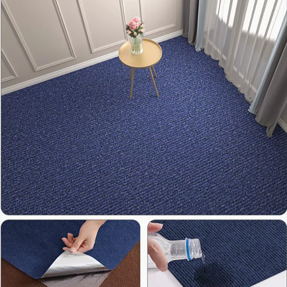 Alfombra de cocina para dormitorio, decoración del hogar con absorción de agua, decoración autoadhesiva para habitación, alfombras de baño, alfombra de Color sólido para sala de estar: 1400mm x 1400mm / YELLOW