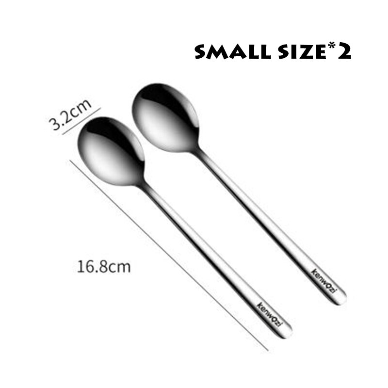 Sked av rostfritt stål för hemmabruk, ätsked, dricksoppa, koreansk lång sked, förtjockad blandningssked, liten sked.: 4