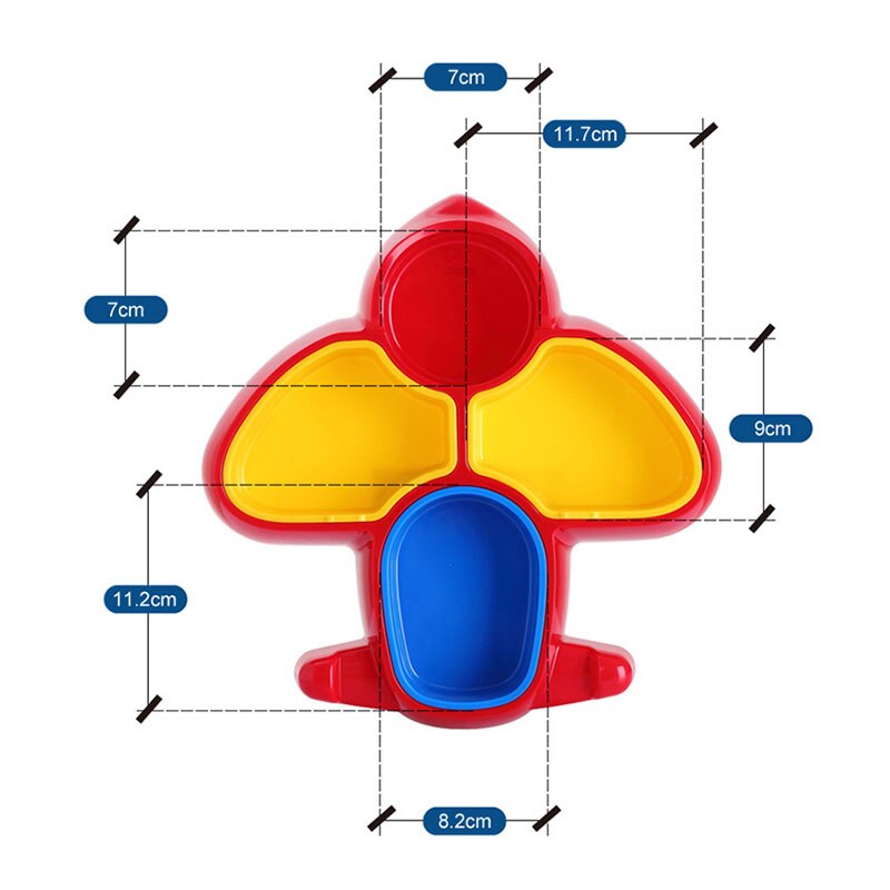 1Pcs Cartoon Baby Kids Dinner Plate Eco-friendly ABS Aircarft Shaped Children Feeding Plate Safety Baby Feeding Tableware