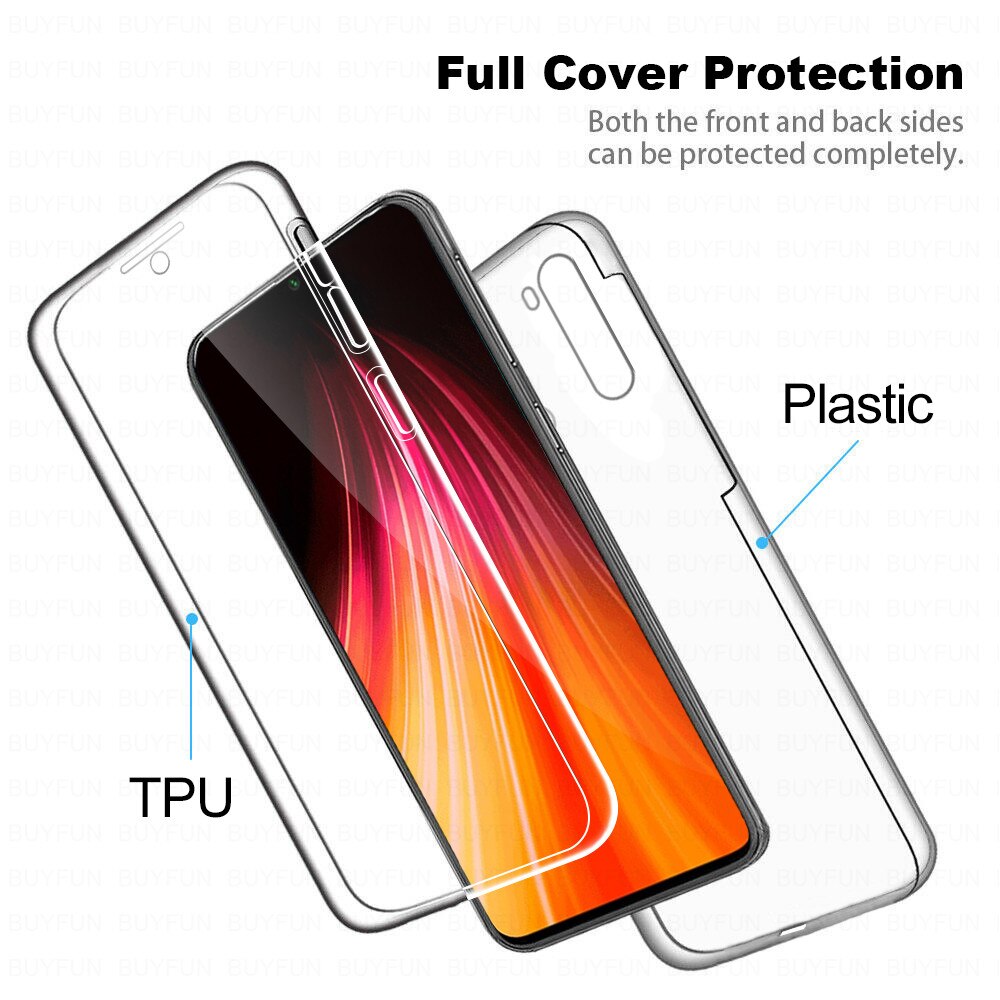 360 front back Cover Case for Xiaomi Redmi 7A 9A 10X 4G K20 K30 Note 9 Pro Max 9S 7 8 8T redmi9 a note9 Soft Transparent fundas