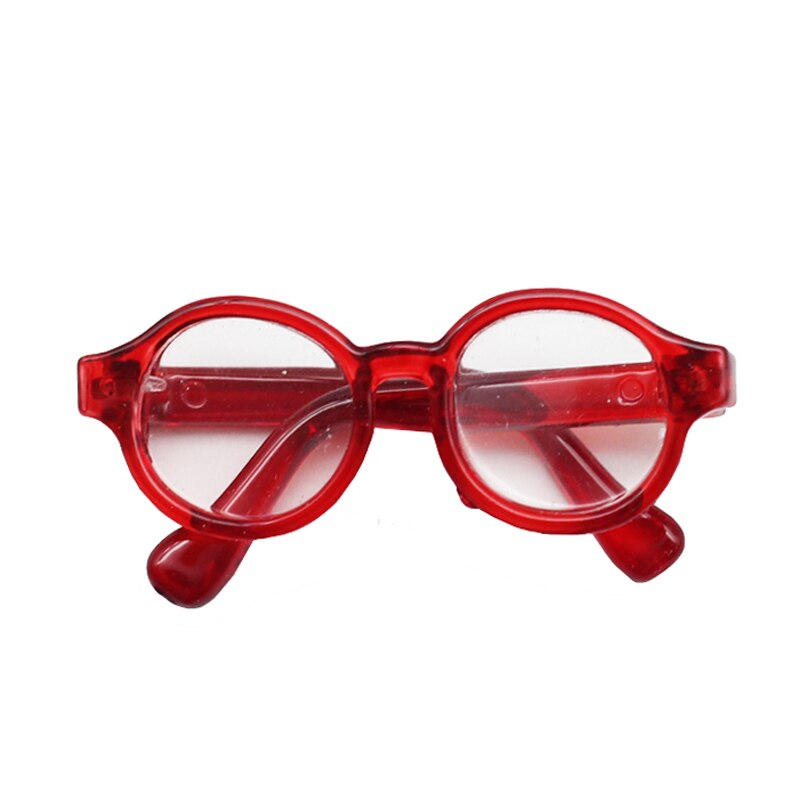 Bjd dukke runde briller til 1/6 1/8 bjd dukke tilbehør (egnet anden ansigtsbredde 4.4cm dukke): Rød