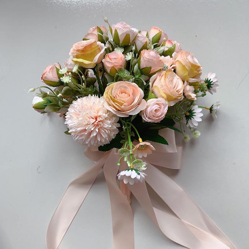 Real berühren Lila Rustikalen Lila Rose Blumen Hochzeit Blumensträuße Künstliche Champagner Boda Braut Strauß Dekoration Für Braut PH66