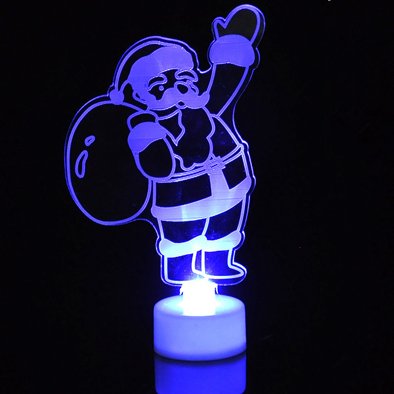 1 Pc Kleurrijke Led Decoratieve Verlichting Jaar Producten Kerstboomversiering Feestartikelen Acryl Kerst Night
