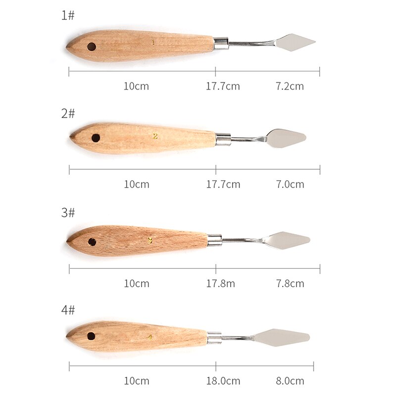 Palette Knife Painting Stainless Steel Spatula Palette Knife Oil Paint Metal Knives Wood Handle Palette Knife Painting Tool