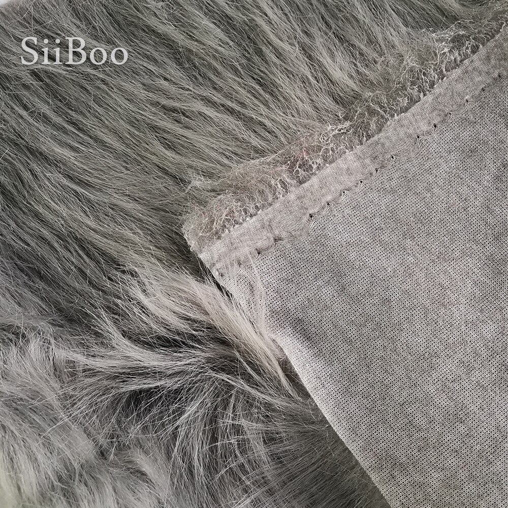 Hoogwaardige 7Cm Lang Haar Grijs Faux Fur Stof Voor Winterjas Vest Cosplay Stage Decor 150*50Cm 1 Stuk SP3760