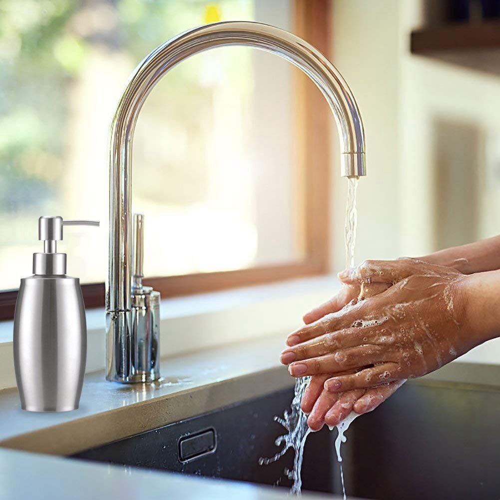 Soap and lotion dispensers 350 ML Stainless Steel Spring Foam Pump (shower gel, cream, shampoo, mousse, oil)