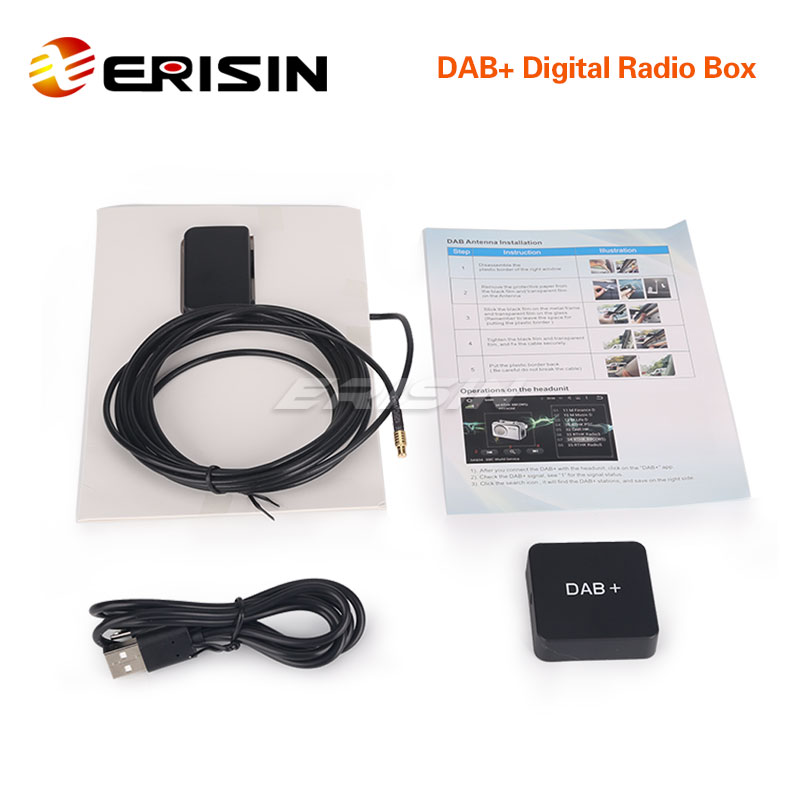 Erisin Dab + Digitale Autoradio Antenne Mcx Versterkte Antenne Voor Android 5.1/6.0/7.1/8.0/9.0/10.0 Radio 'S ES354
