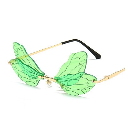 Dames zonnebril zonder montuur, vintage libelle, steampunk zonnebril, heren montuurloos, gradiënt, heldere glazen, zonnebrillen, oculos: 14