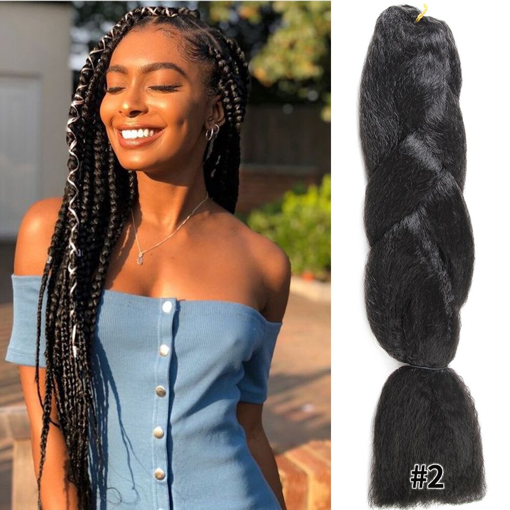 SOKU Ombre Braid Hair Jumbo Braiding Hair Extensions Box Braids High Temperature Fiber Crochet Twist Jumbo Braid For Black Women: #2