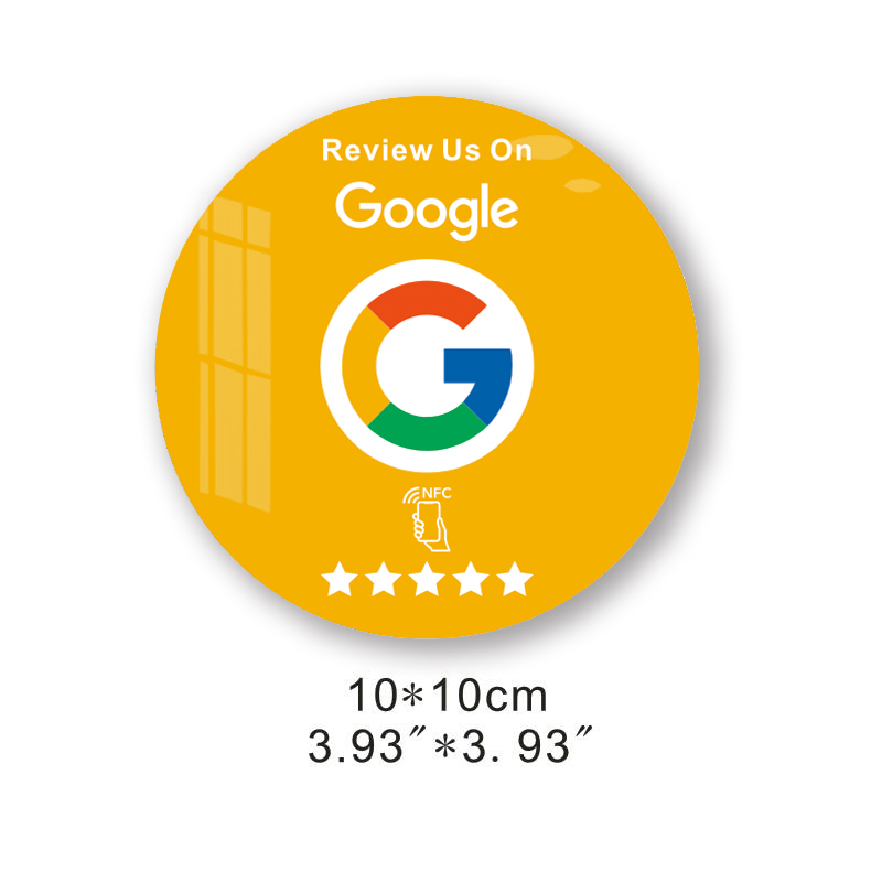 Acrylic NFC Plaque NFC Plate Google Reviews Increase Your Reviews: Lemon yellow