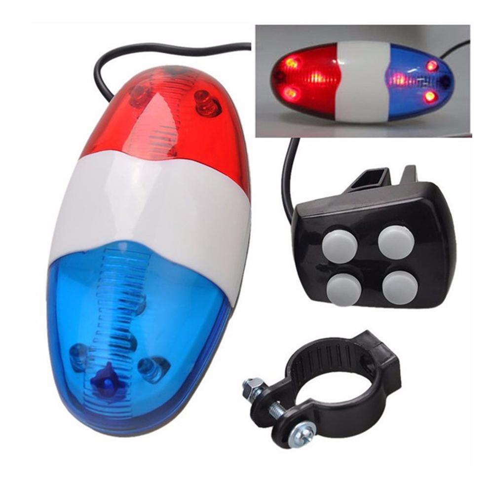 6 LED Vélo Police Lumière Avant Sirène D'avertissement Vélo Électrique Klaxon