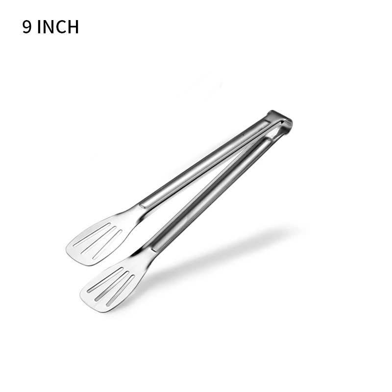 Stainless Steel Food Tongs Kitchen Utensils Buffet Cooking Tool Anti Heat Bread Clip Pastry Clamp Barbecue Kitchen Steel: 9inch 1pcs