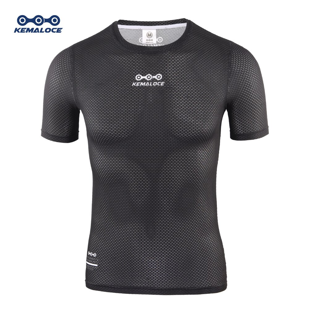 Kemaloce radsport-funktionsunterhemd, kurzärmelig, atmungsaktives Gittergewebe-gewebe, weiß, schwarz: 4xl / Schwarz